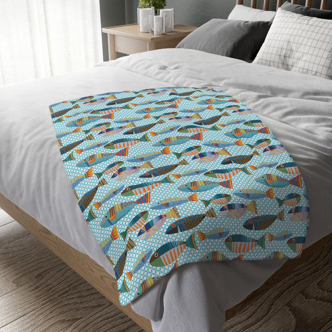 Colorful Fish Microfiber Blanket