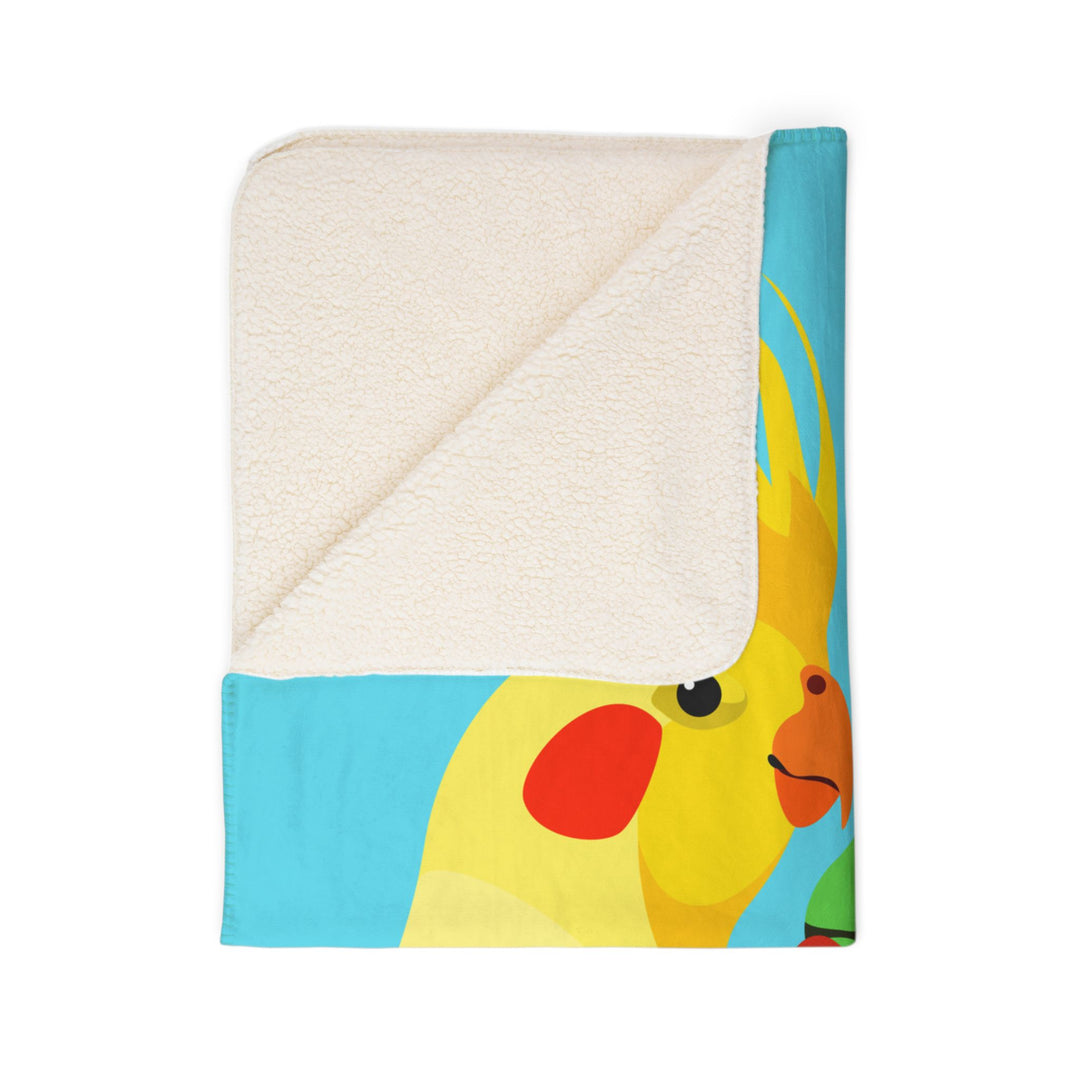 Cuckatoo and Parrot Fleece Sherpa Blanket