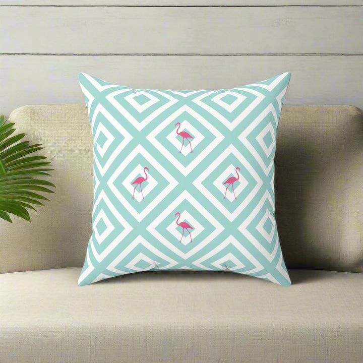 Flamingo Geometric Pillow