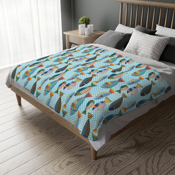 Colorful Fish Microfiber Blanket