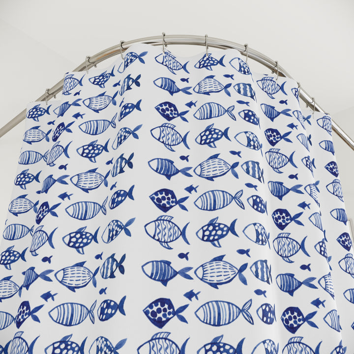 Blue Fish Shower Curtain