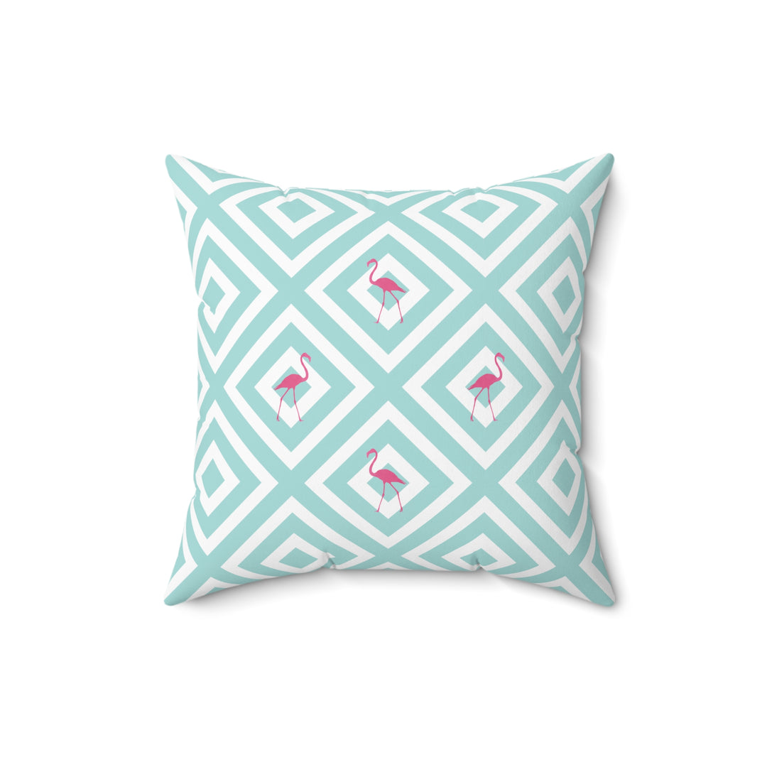 Flamingo Geometric Pillow