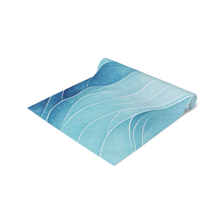 Blue Watercolor Table Runner