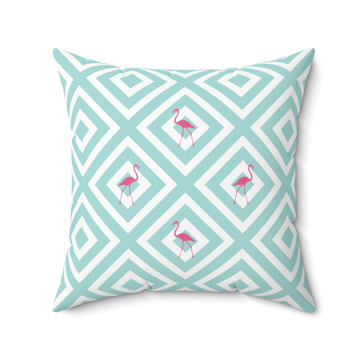 Flamingo Geometric Pillow