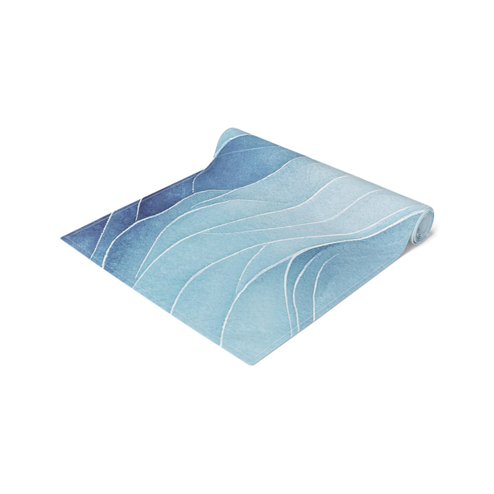 Blue Watercolor Table Runner