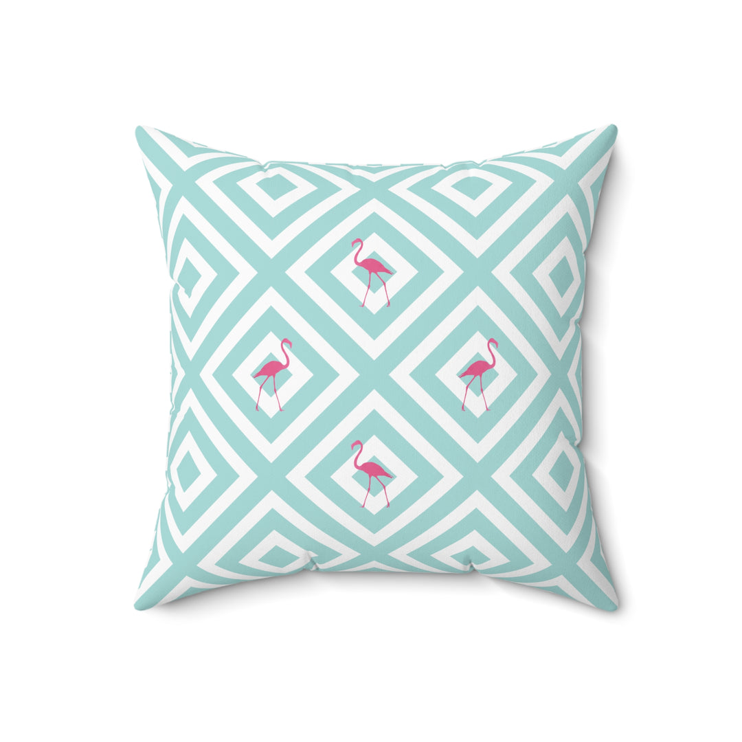 Flamingo Geometric Pillow