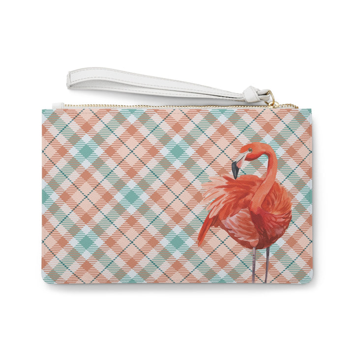 Plaid Flamingo Clutch Bag